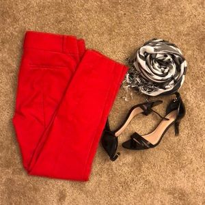 Like New Red Marisa Skinny Loft Pants